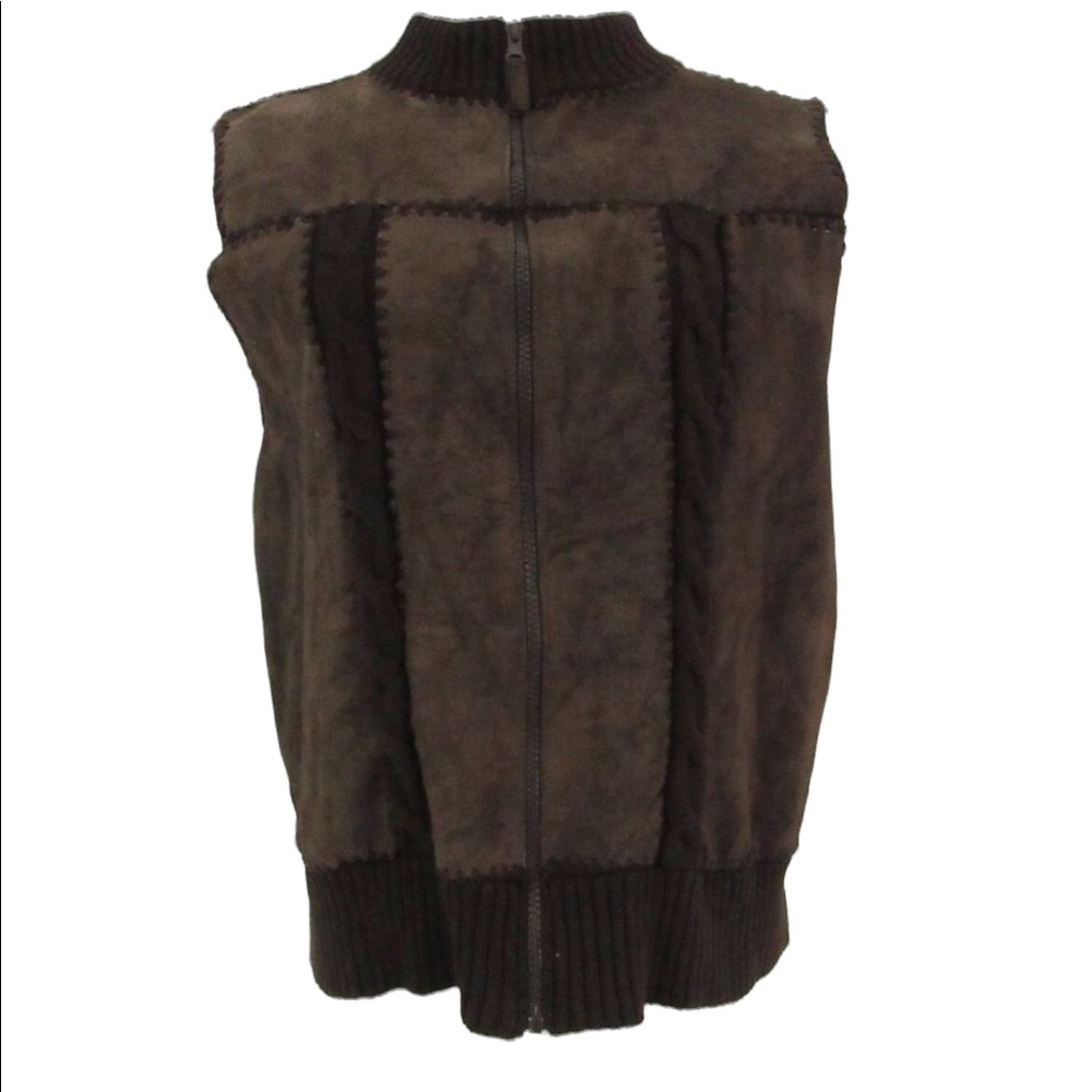 Designer Studios Originals Brown Leather Vest Coat